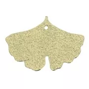 Pendentifs feuilles de Ginko martelé 15x20mm pour la création de bijoux - Doré x2