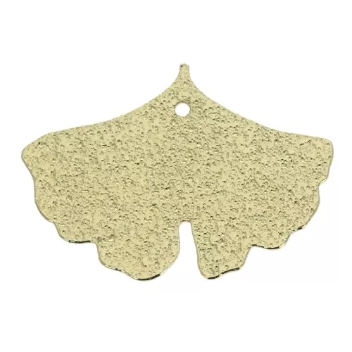 Pendentifs feuilles de Ginko martelé 15x20mm pour la création de bijoux - Doré x2