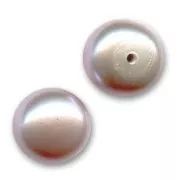 Cabochons semi-percés 6 mm - Perles d'eau douce Mauve Irisé x2