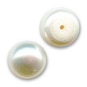 Cabochons semi-percés 6,5 mm - Perles d'eau douce Blanc Irisé x2|raw }}