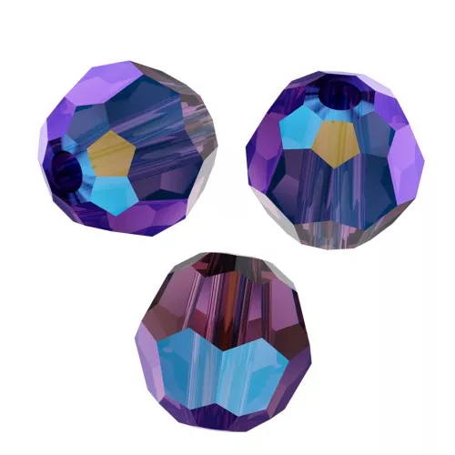 Perles rondes PureCrystal 5000 4 mm - Amethyst Shimmer  x20