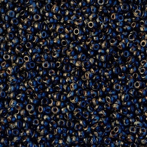 Rocaille Miyuki 11/0 4511 - Opaque Black Picasso x8g