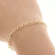 Chaîne maille Forçat ronde 4.7 mm - Doré à l'or fin x1m