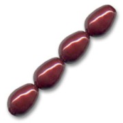 Perles poires nacrées PureCrystal 5821 11x8 mm Bordeaux Pearl x5|raw }}