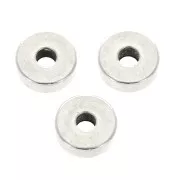 Perles rondelles Heishi disques plats percés 6x2mm Placage Argent fin vieilli x15