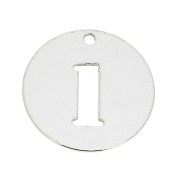 Breloque ronde chiffre 1 - 12 mm en Argent 925 épaisseur 0.4 mm x1|raw }}