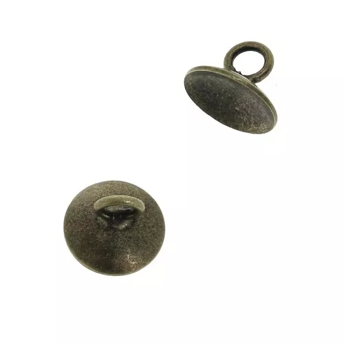 Coupelle lisse - attache pendentif- avec  anneau soudé 8 mm Bronze x1