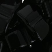 Perles en verre tchèque Carrier Bead Groove 2 trous 9 x 17 mm Jet x 10