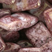 Perles en verre tchèque Carrier Bead Groove 2trous 9x17 mm Opaque Luster Rose x10|raw }}