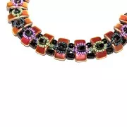 Perles en verre tchèque Carrier Bead Groove 2trous 9x17mm Op White Luster Iris x10