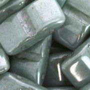 Perles verre tchèque Carrier Bead Groove 2trous 9x17mm Op Green Ceramic Look x10|raw }}