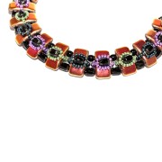 Perles verre tchèque Carrier Bead Groove 2trous 9x17mm Op Green Ceramic Look x10