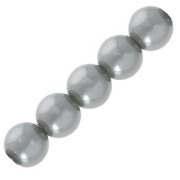 Perles rondes nacrées légères en résine 2.5 mm Gris x25