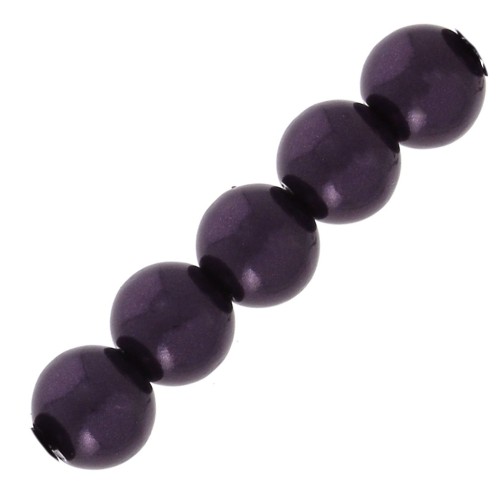 Perles rondes nacrées légères en résine 2.5 mm Violet Foncé x25