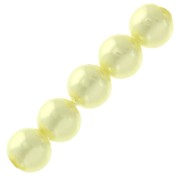 Perles rondes nacrées légères en résine 2.5 mm Jaune Clair x25