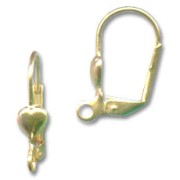 Dormeuses coeur doré à l'or fin x2