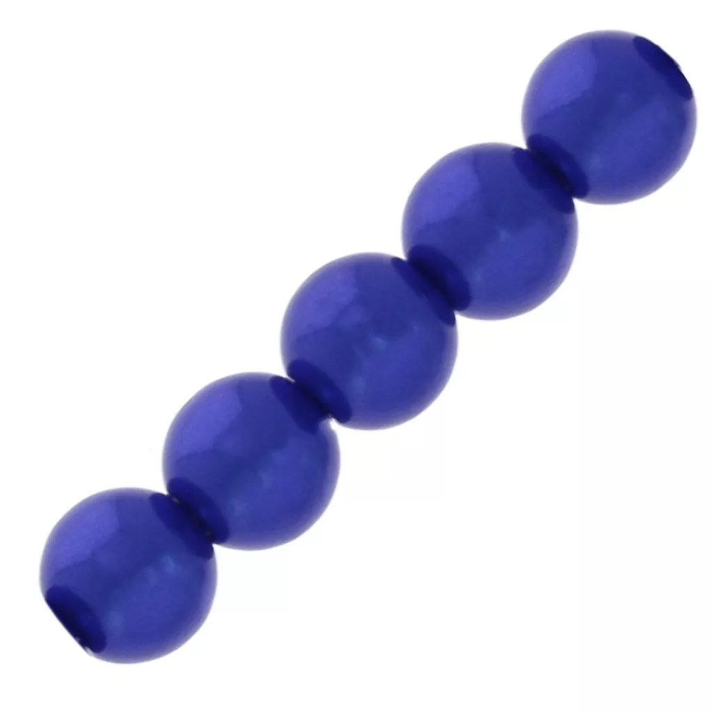 5 Perles Nacrées Rondes 10mm Couleur Bleu Turquoise - Marque Preciosa - Neuf