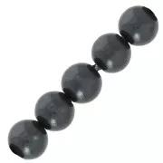 Perles rondes nacrées légères en résine 4 mm Gris Foncé x20