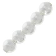 Perles rondes nacrées légères en résine 4 mm Blanc x20