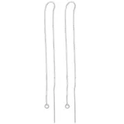 Chaines d'oreilles traversantes maille Vénitienne 140 mm en Argent 925 x2