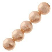Perles rondes nacrées légères en résine 6 mm Rose Pêche x15