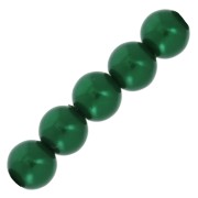 Perles rondes nacrées légères en résine 6 mm Vert Foncé x15|raw }}
