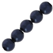 Perles rondes nacrées légères en résine 6 mm Bleu Nuit x15|raw }}