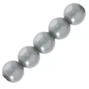 Perles rondes nacrées légères en résine 10 mm Gris x5