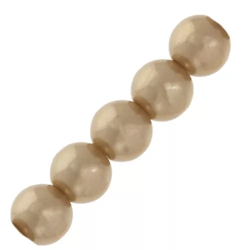Perles rondes nacrées légères en résine 10 mm Light Bronze x5