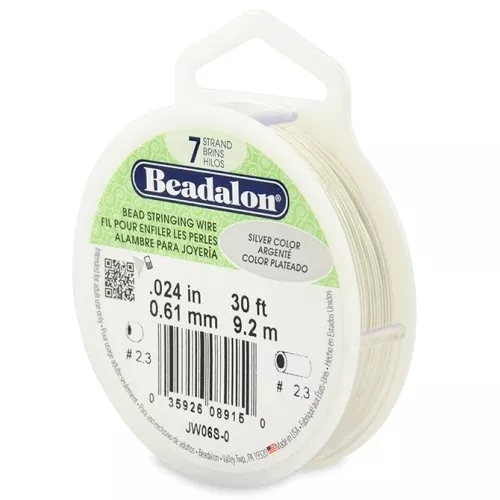 Fil Cablé 7 brins 0.61 mm - Beadalon - Argenté x9,2 m