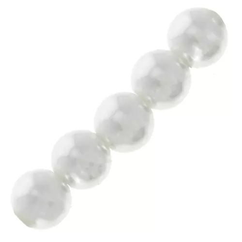 Perles rondes nacrées légères en résine 8 mm White x10