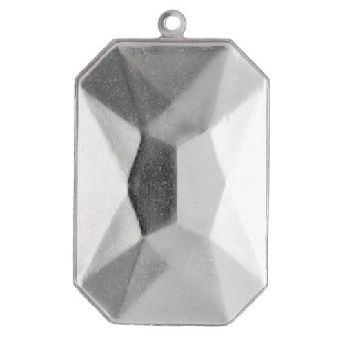 Serti pendentif à coller pour cabochon PureCrystal 4627 27x18,5 mm - Rhodié x1