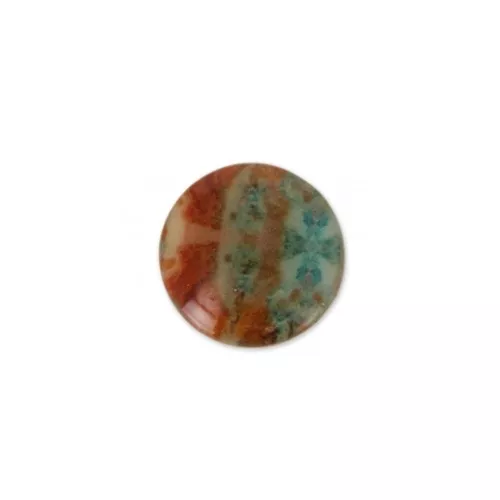 Cabochon en résine imitation pierre gemme 6 mm Jaspe Poppy x1