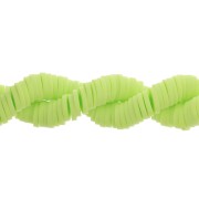 Perles Heishi rondelles  en pâte polymère 6x1 mm Vert Pomme x39 cm