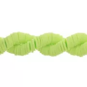 Perles rondelles Heishi en pâte polymère 6x1 mm Vert Pomme x39 cm
