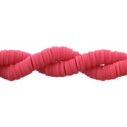 Perles rondelles Heishi en pâte polymère 6x1 mm Fuchsia x39 cm|raw }}