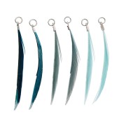 Assortiment de 6 plumes Made by me 5 cm pour la création de bijoux - Turquoise