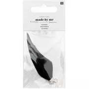 Assortiment de 2 plumes Made by me 7 cm pour la création de bijoux - Noir