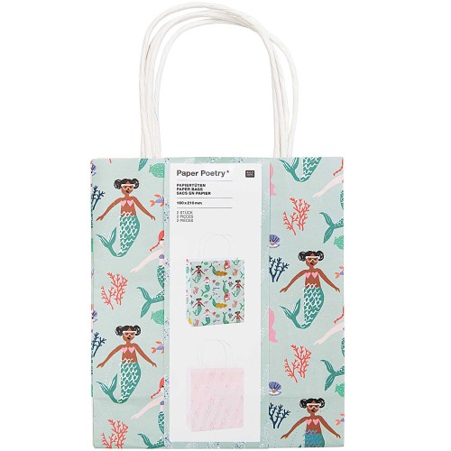 Sac en papier Paper Poetry 18x21 cm Sirènes x 2