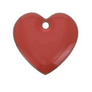 Sequins coeurs en métal et résine époxy 15 mm Rose Corail x4|raw }}