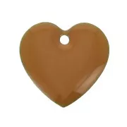 Sequins coeurs en métal et résine époxy 15 mm Moutarde x4