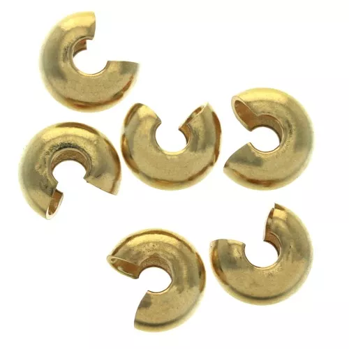 Caches perles à écraser 5 mm Doré à l'or fin x50