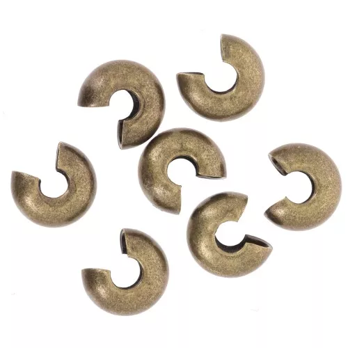 Caches perles à écraser 5 mm - Bronze x50