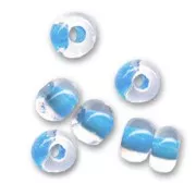Perles rocailles Preciosa 5/0 4.5 mm - Crystal Blue Lined x20g