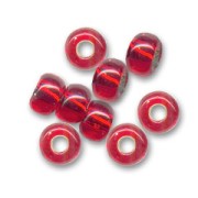 Perles rocailles Preciosa  5/0 4.5 mm - Light Siam Silver Lined x20g