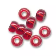 Perles rocailles Preciosa  5/0 4.5 mm - Light Siam Silver Lined x20g