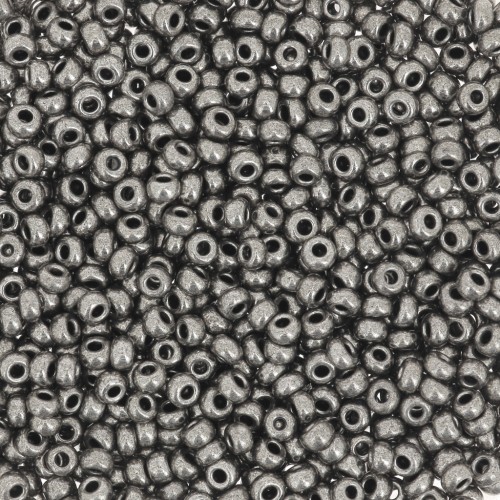 Perles rocailles Preciosa  11/0 2 mm - Terra Métallique - Dark Nickel x20g