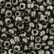 Perles rocailles Preciosa  9/0 2.5 mm - Dark Nickel x10g