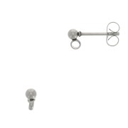 Clous d'oreilles boule 3 mm - Acier inoxydable 304 x2|raw }}