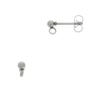 Clous d'oreilles boule 3 mm - Acier inoxydable 304 x2